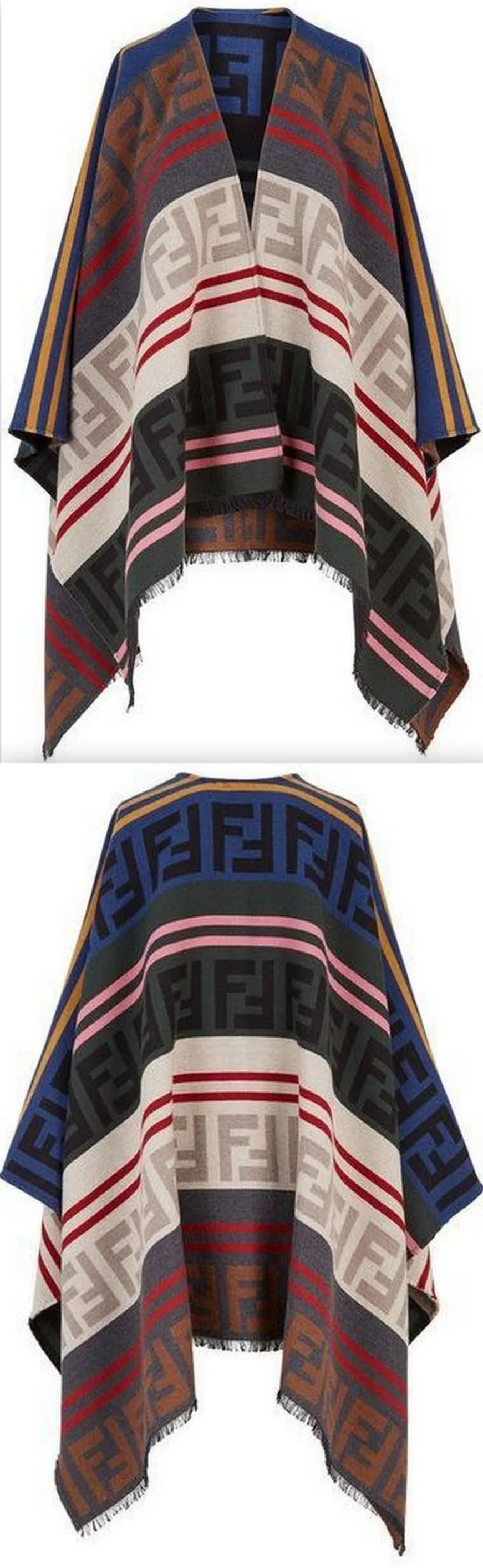 Fringed Logo Poncho