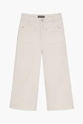 Girls Jeans DL1961 Lily Crop Wide Leg White Tide