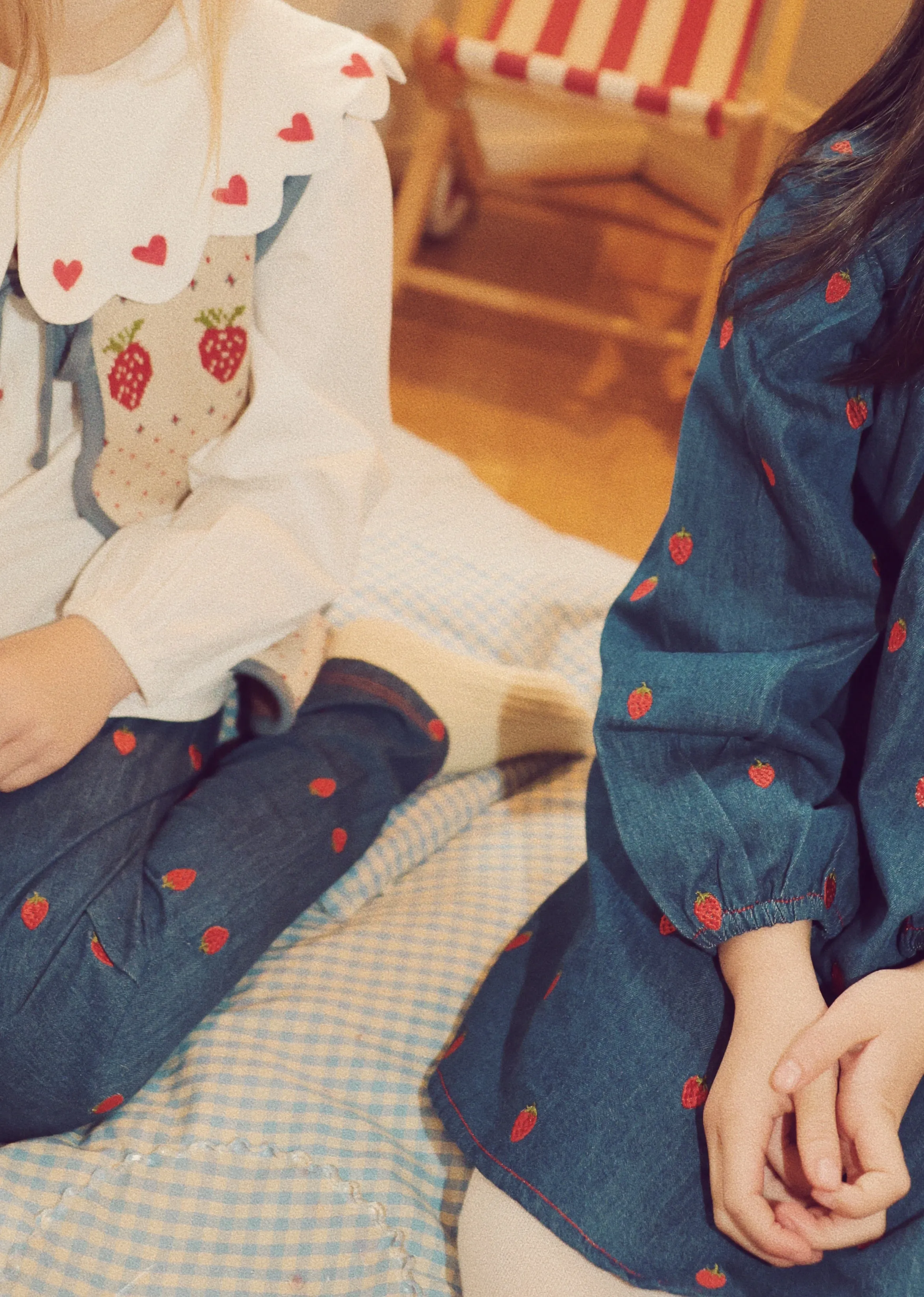 Girl's white/ruby red shirt