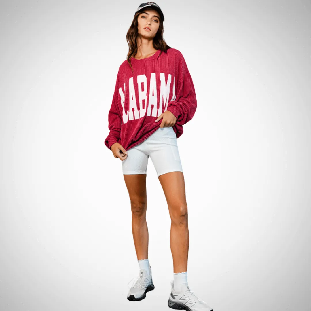 Graphic "ALABAMA" Oversized Sweatshirt Made in USA