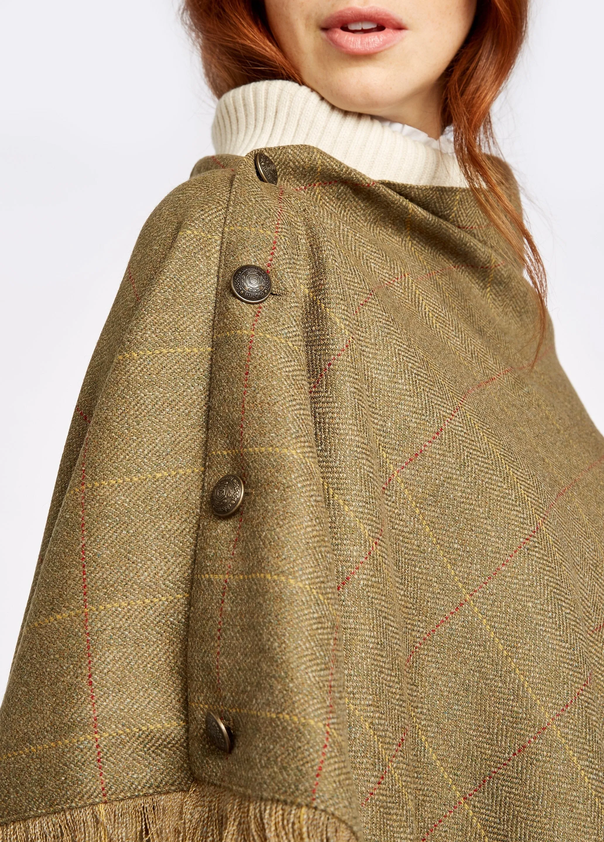 Hazelwood Tweed Poncho, Elm