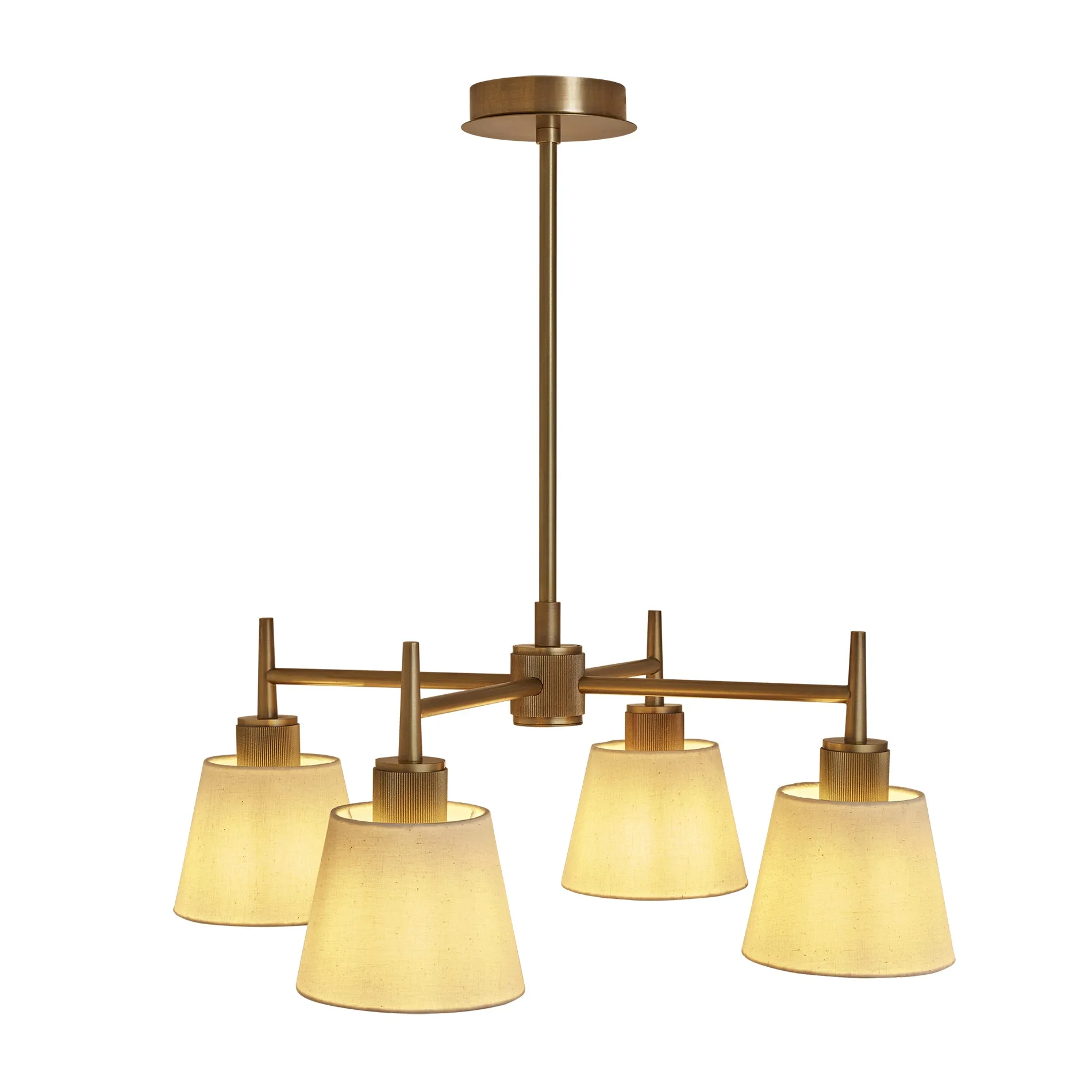 Henley 4 Arm Pendant Light - Natural Cotton Shades