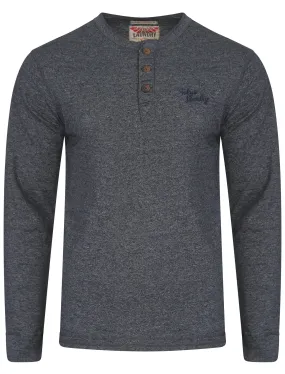 Henley Slub Long Sleeve Top in Dark Navy - Tokyo Laundry