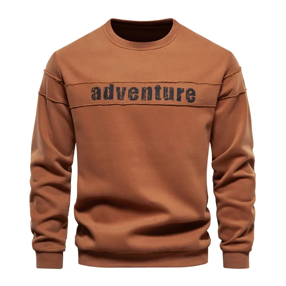 High Quality Smooth Patchwork Printed Sweatshirts for Men Fashion Youth O-neck Sportwear Tops Mens Sweatshirt