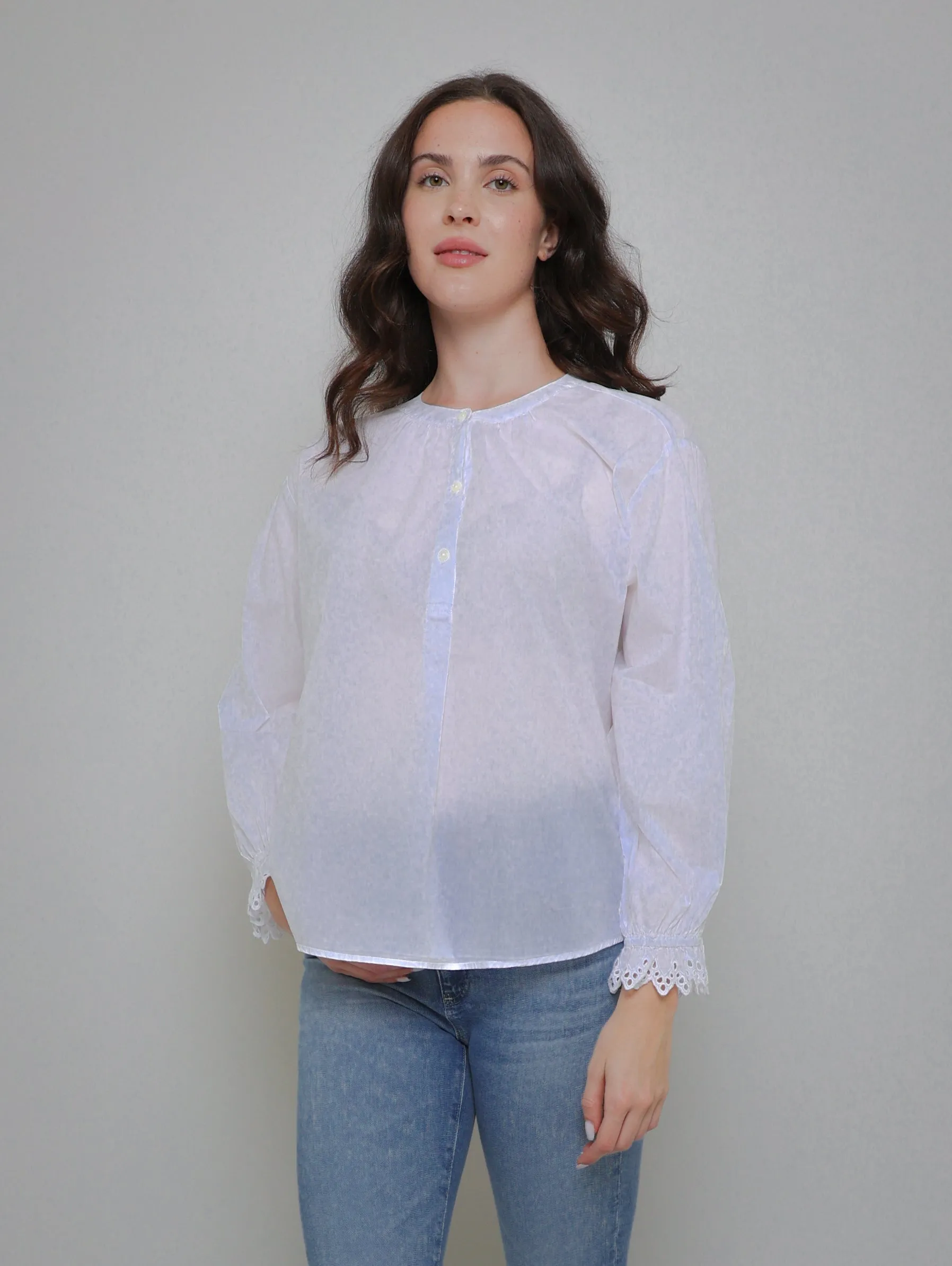 Jacoba Poplin Top - White