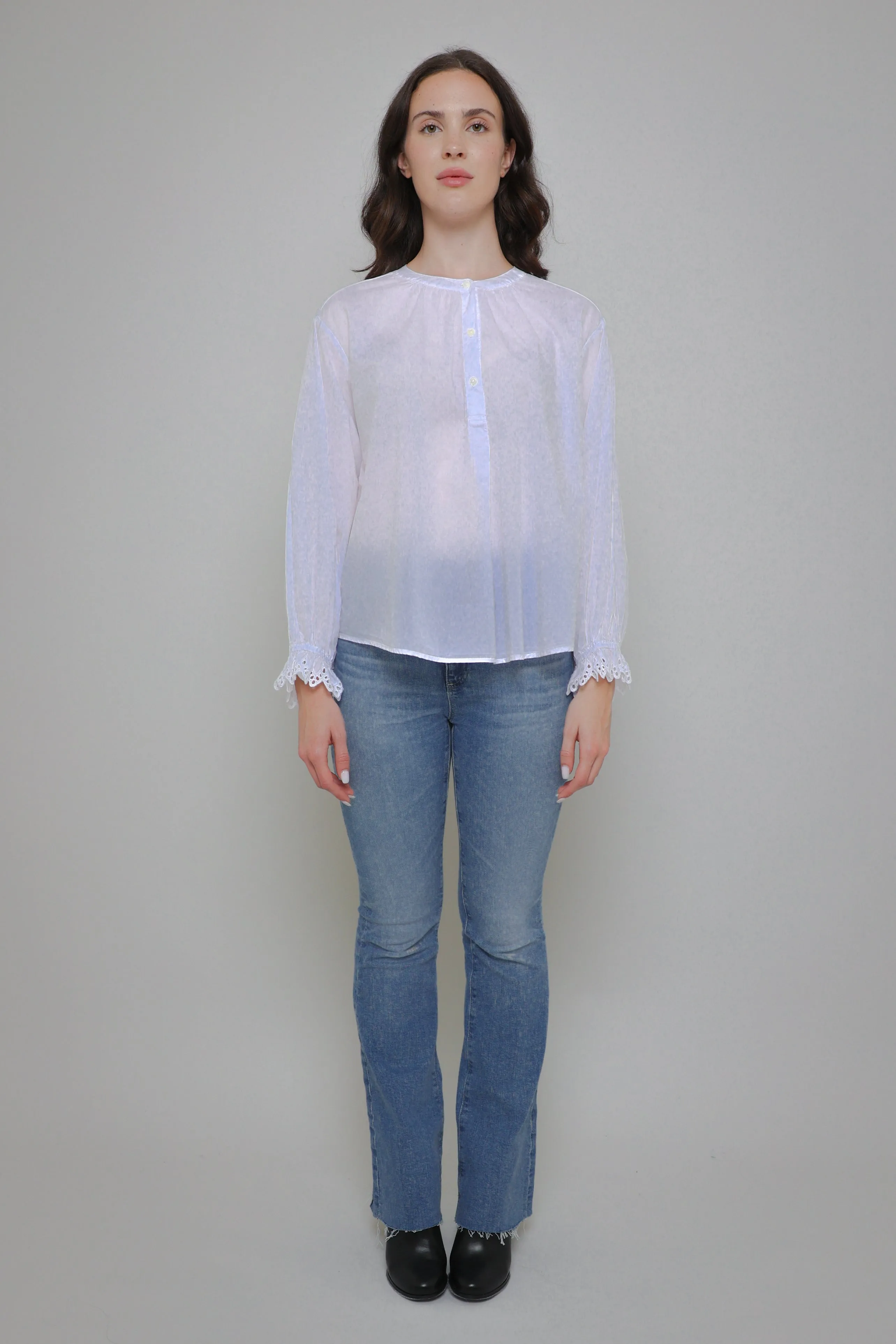 Jacoba Poplin Top - White