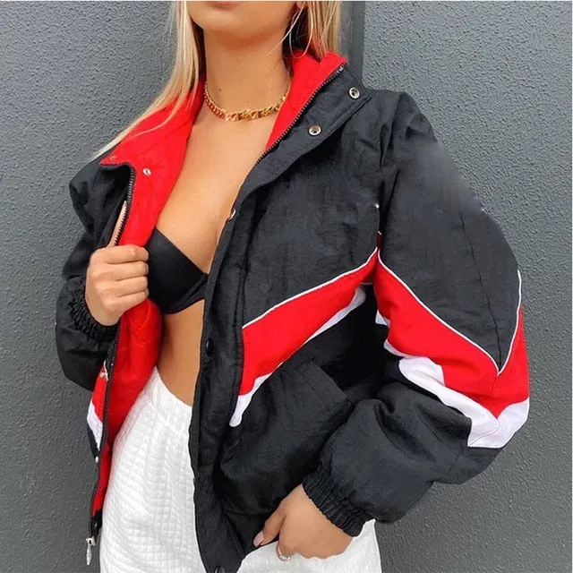 Joskaa YICIYA Women's Jacket Spring 2024 Printed Zipper Long Sleeve Vintage Racing Jacket Sport Style Woman Bombers Jacket Ropa Mujer