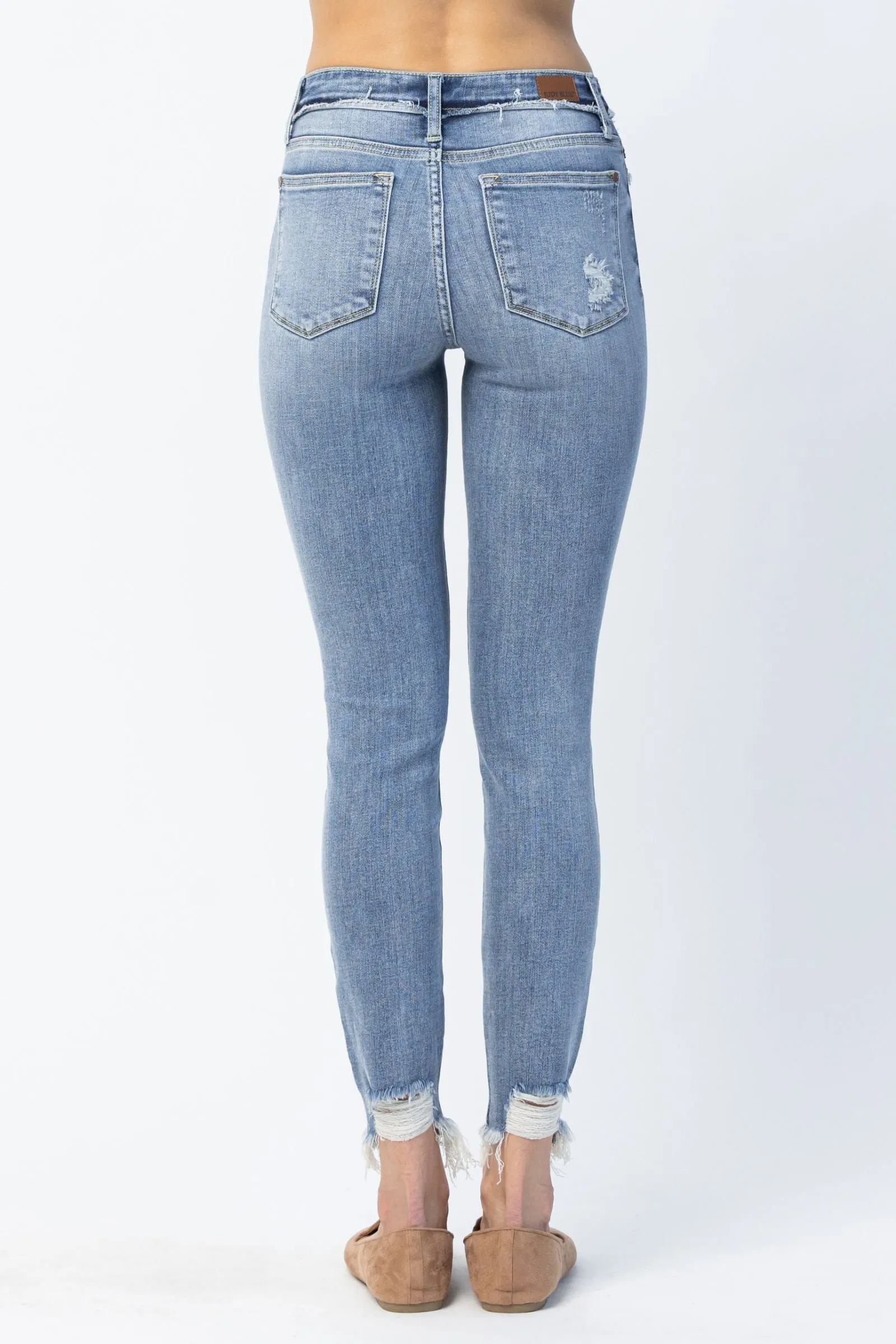 Judy Blue - Mid Rise Released Waistband Skinny