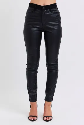 Judy Blue Reg/Plus High Waist Vegan Leather Denim Skinny Jeans