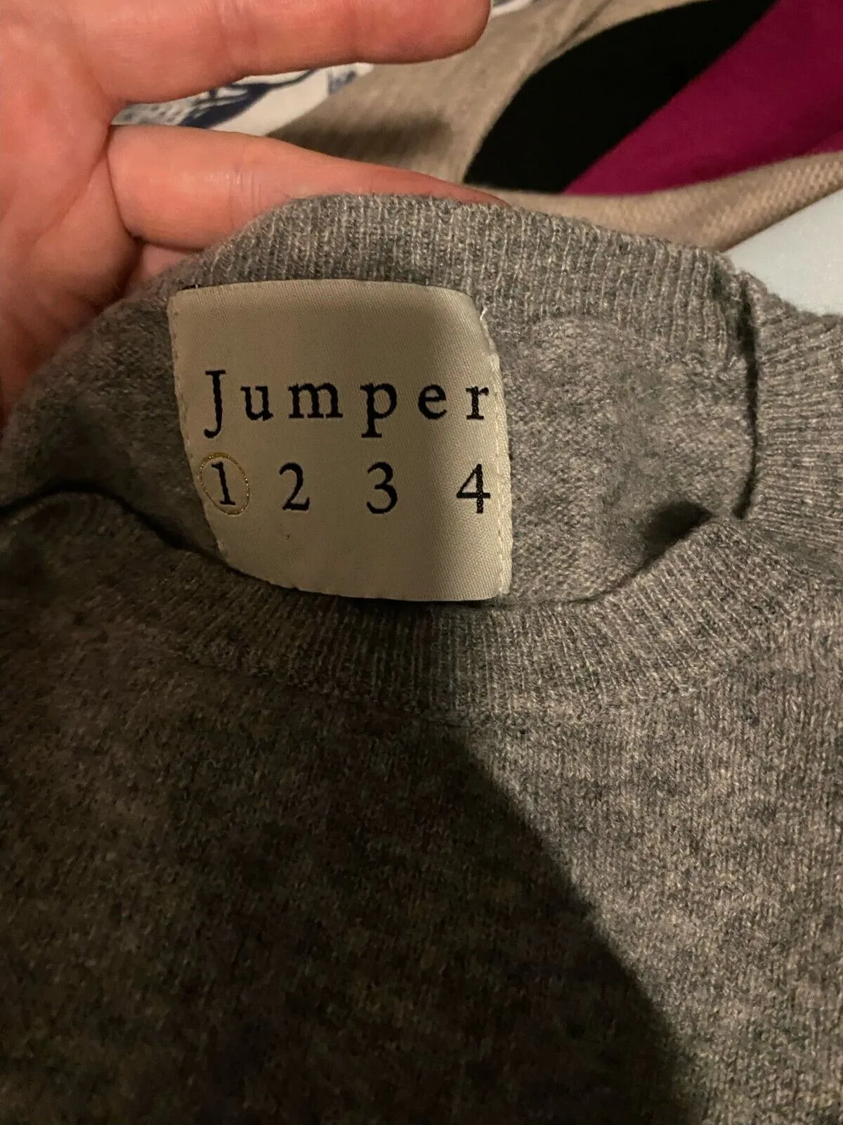 Jumper 1234 grey 100% cashmere jumper size UK12/US8