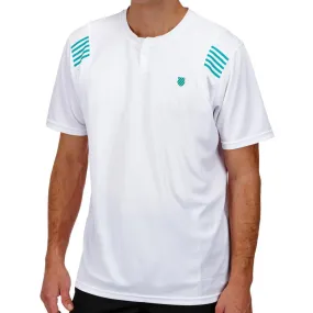 K-Swiss Men's B2 Henley Crew White/Green