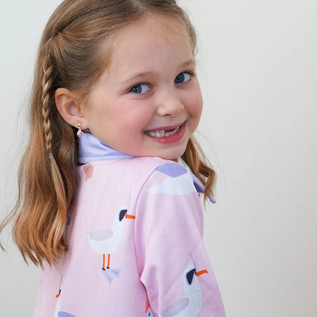 Kids Sun Shirt - Pink Seagull