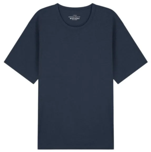 KUYICHI Liam linen t-shirt dark navy men