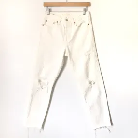 Levi’s White Distressed Wedgie Jeans- Size 27 (Inseam 27”)