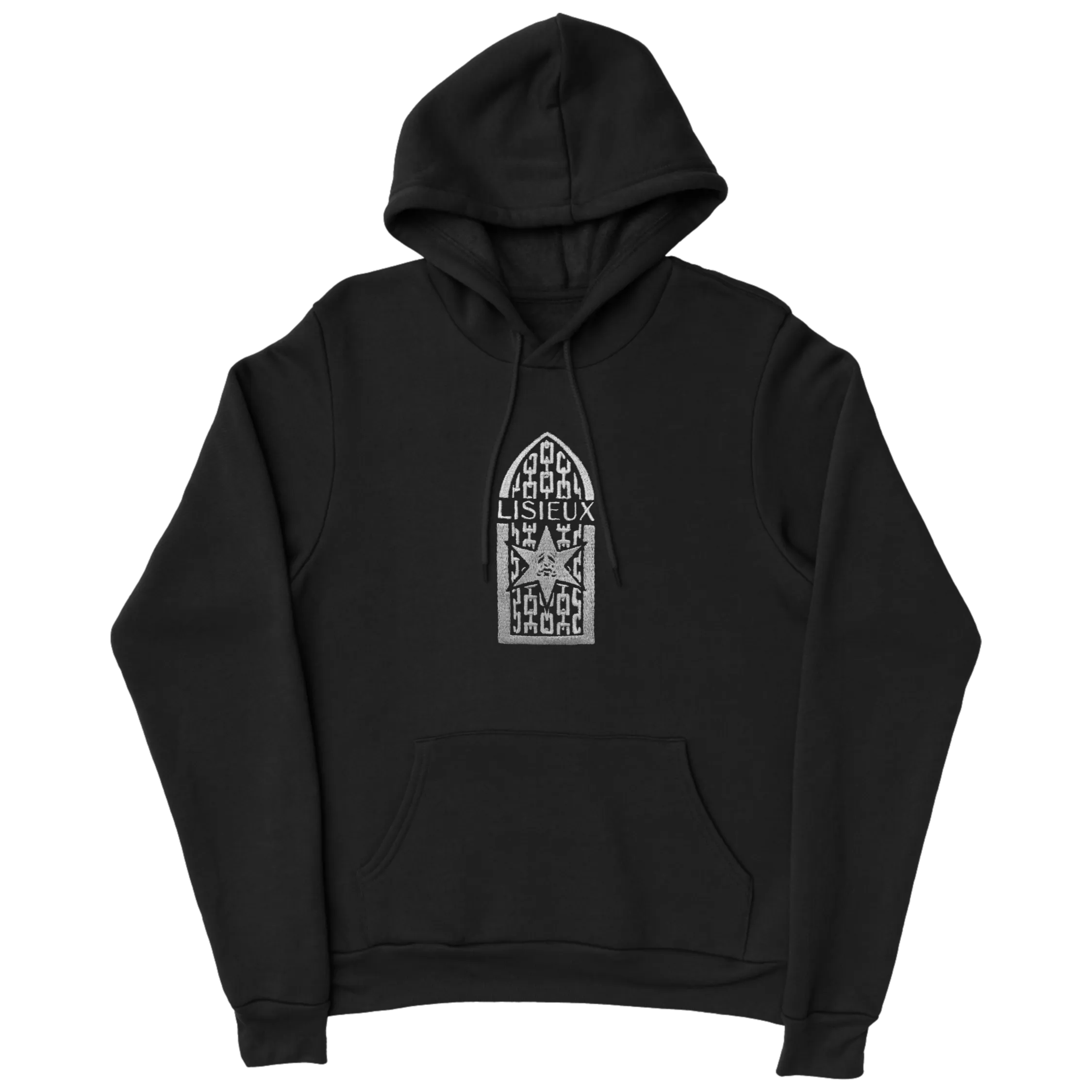 Lisieux “Church” Black Embroidered Hooded Sweatshirt