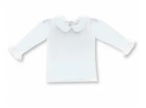 Long Sleeve Ruffle Peter Pan Collar Shirt