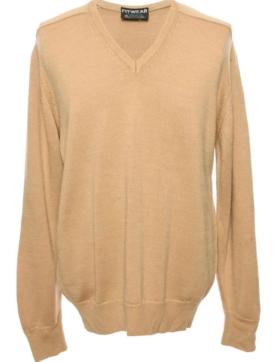 Long Sleeved Brown Jumper - XXL