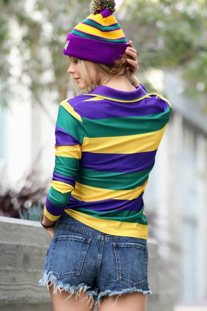 MARDI GRAS STRIPED LONG SLEEVE SHIRT