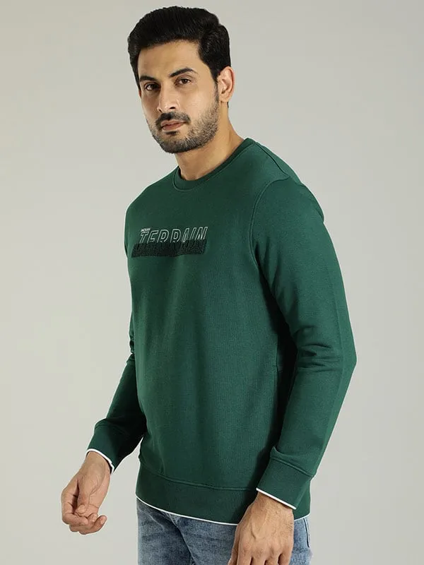 Men Graphic Full Sleeve Crew Neck Sweatshirt