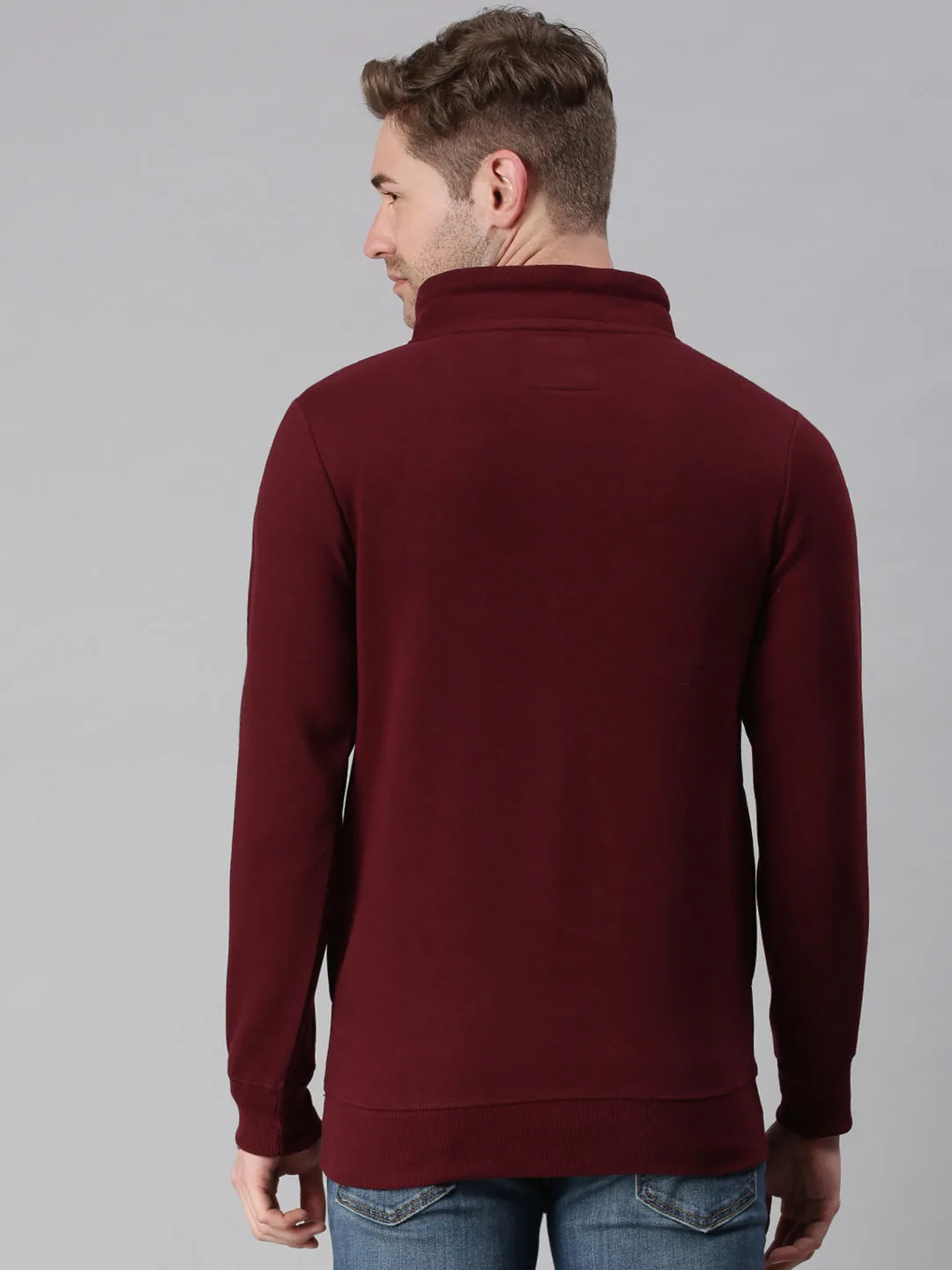 Men Graphic Maroon Sweatshirt