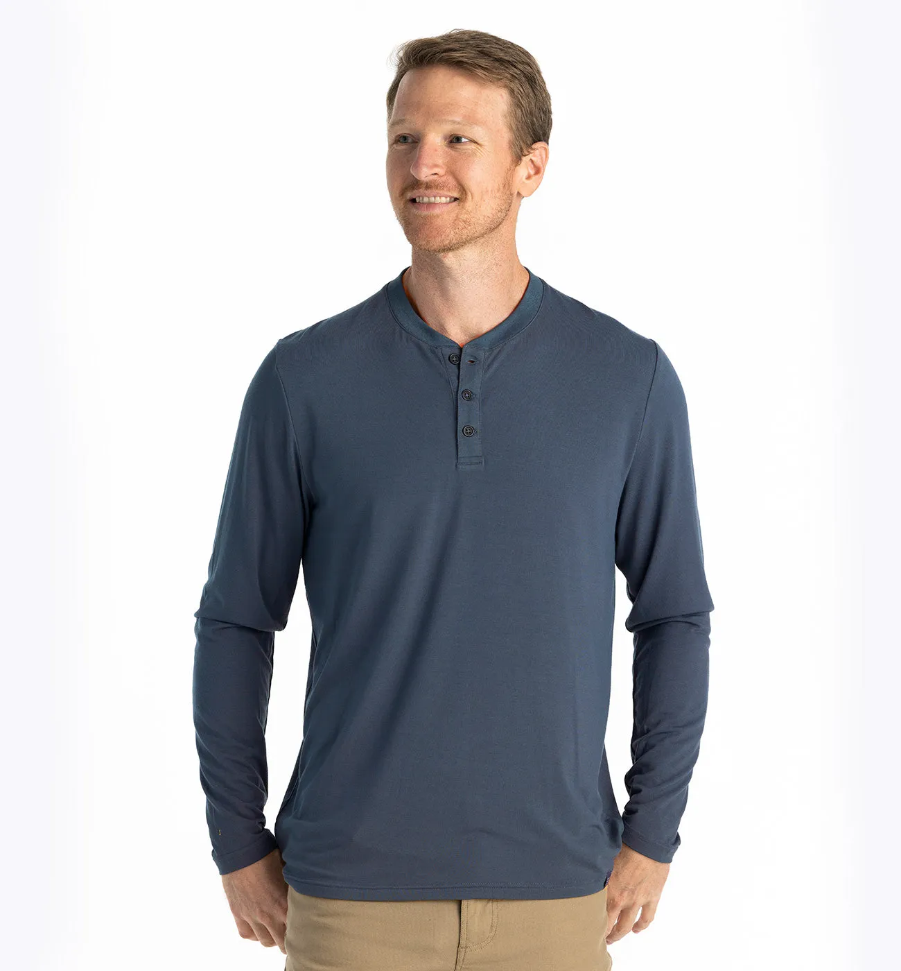 Men's Bamboo Flex Long Sleeve Henley - Midnight