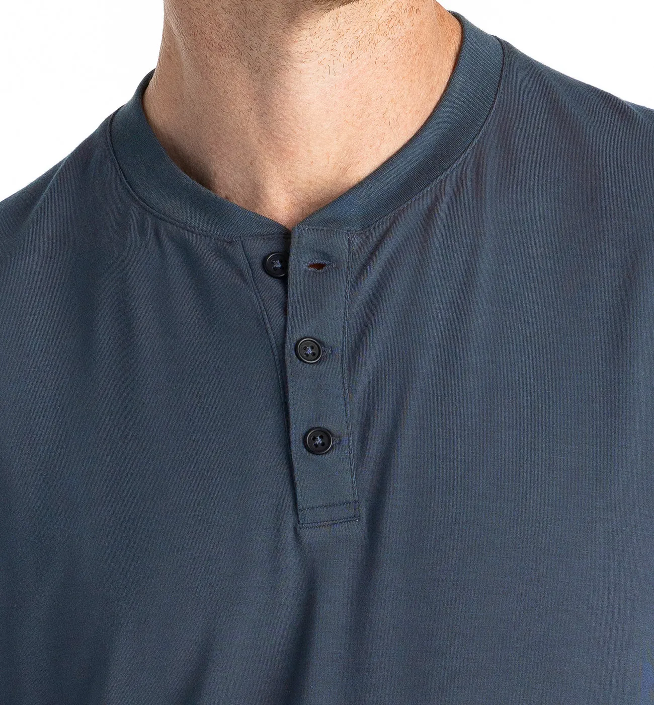 Men's Bamboo Flex Long Sleeve Henley - Midnight