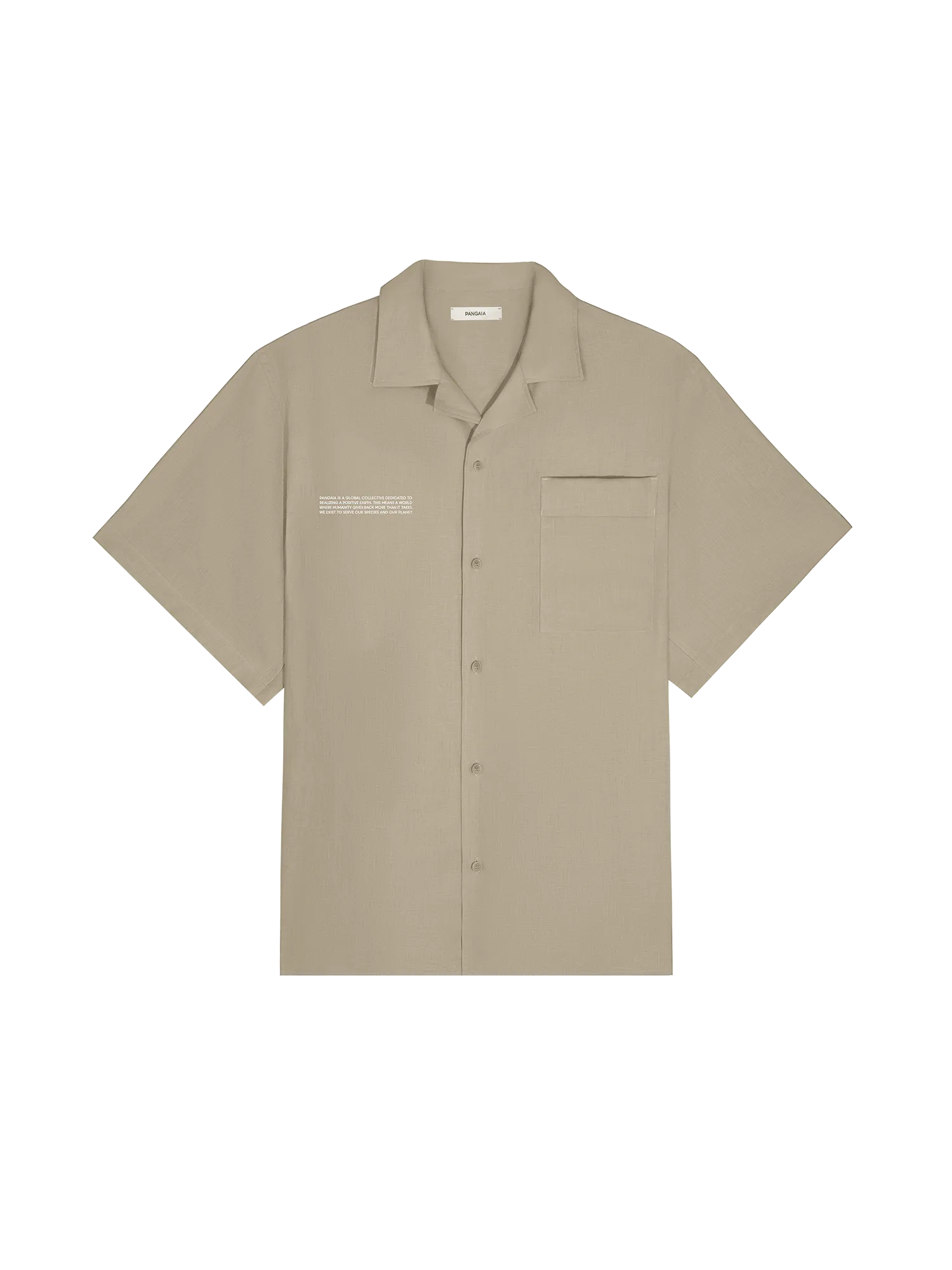 Mens DNA Linen Camp Collar Shirt—cliff beige