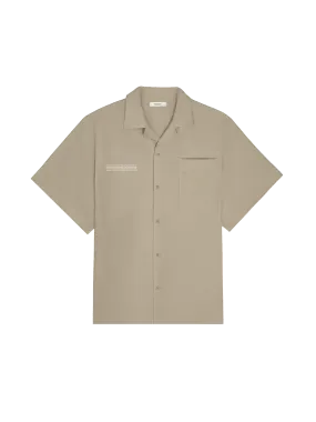 Mens DNA Linen Camp Collar Shirt—cliff beige