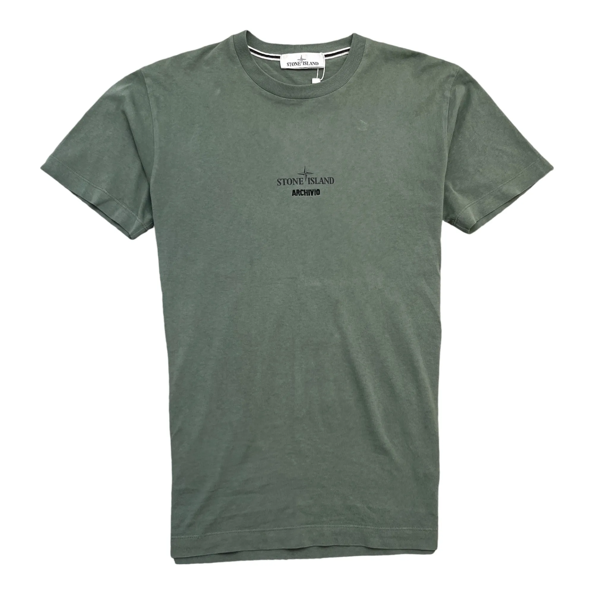 Men's Embroidered Archivio Logo T-Shirt Green Size S