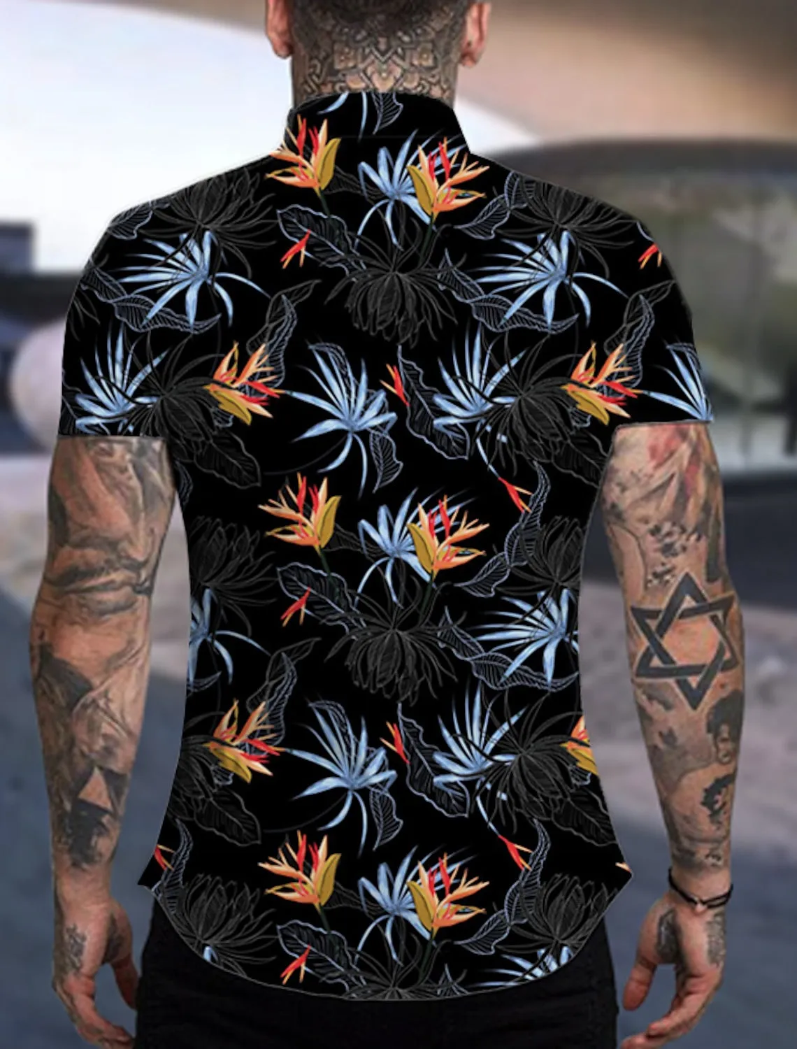 Men's Hawaiian Aloha Leaves Design Shirt