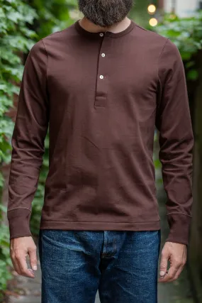 Merz b. Schwanen 206 Henley Long Sleeve - Coffee