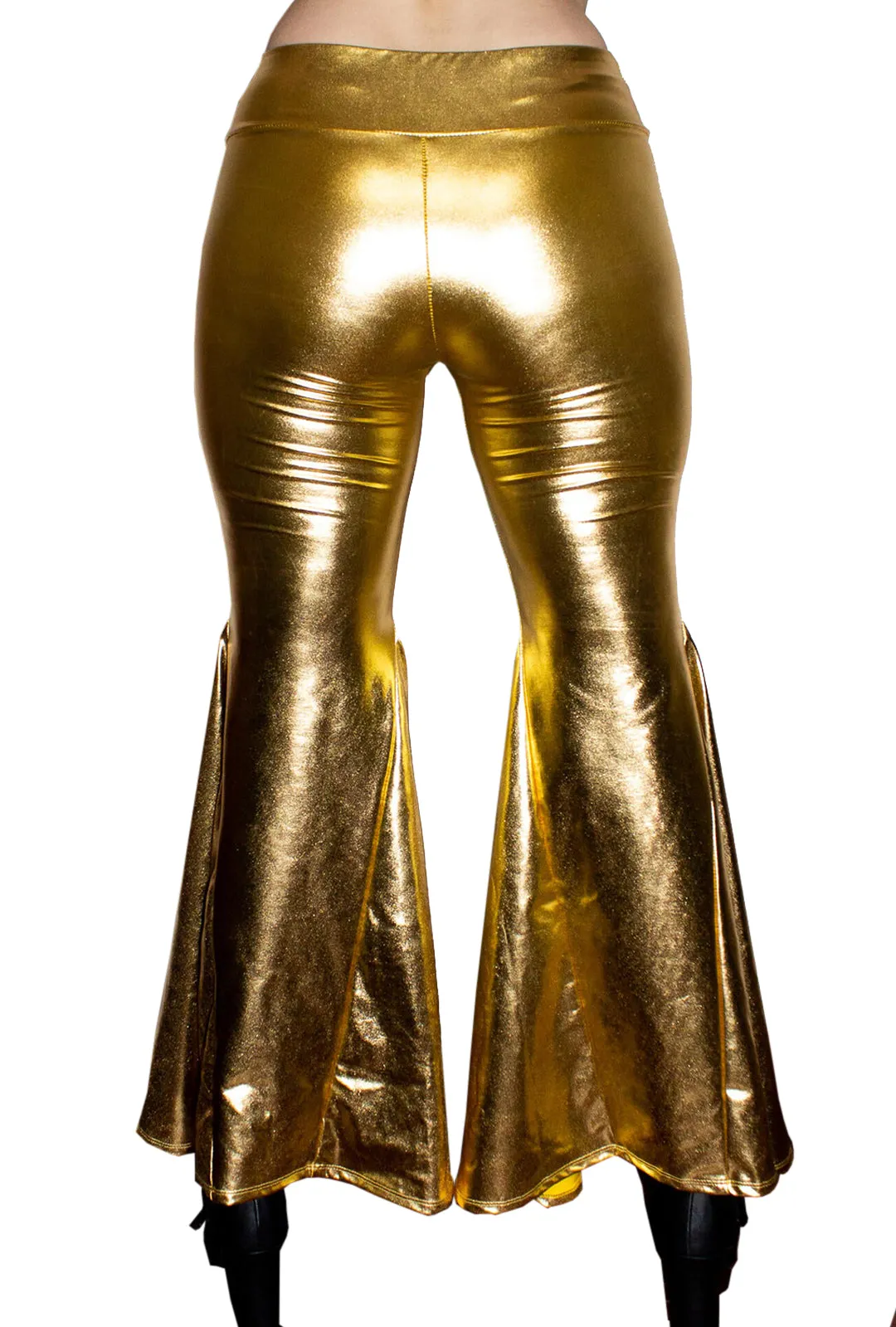 Metallic Gold Flared Disco Pants