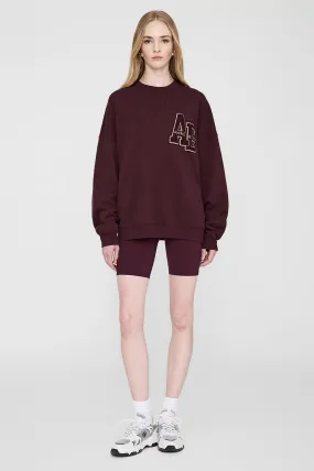 Miles Oversized Sweatshirt Letterman - Dark Burgundy