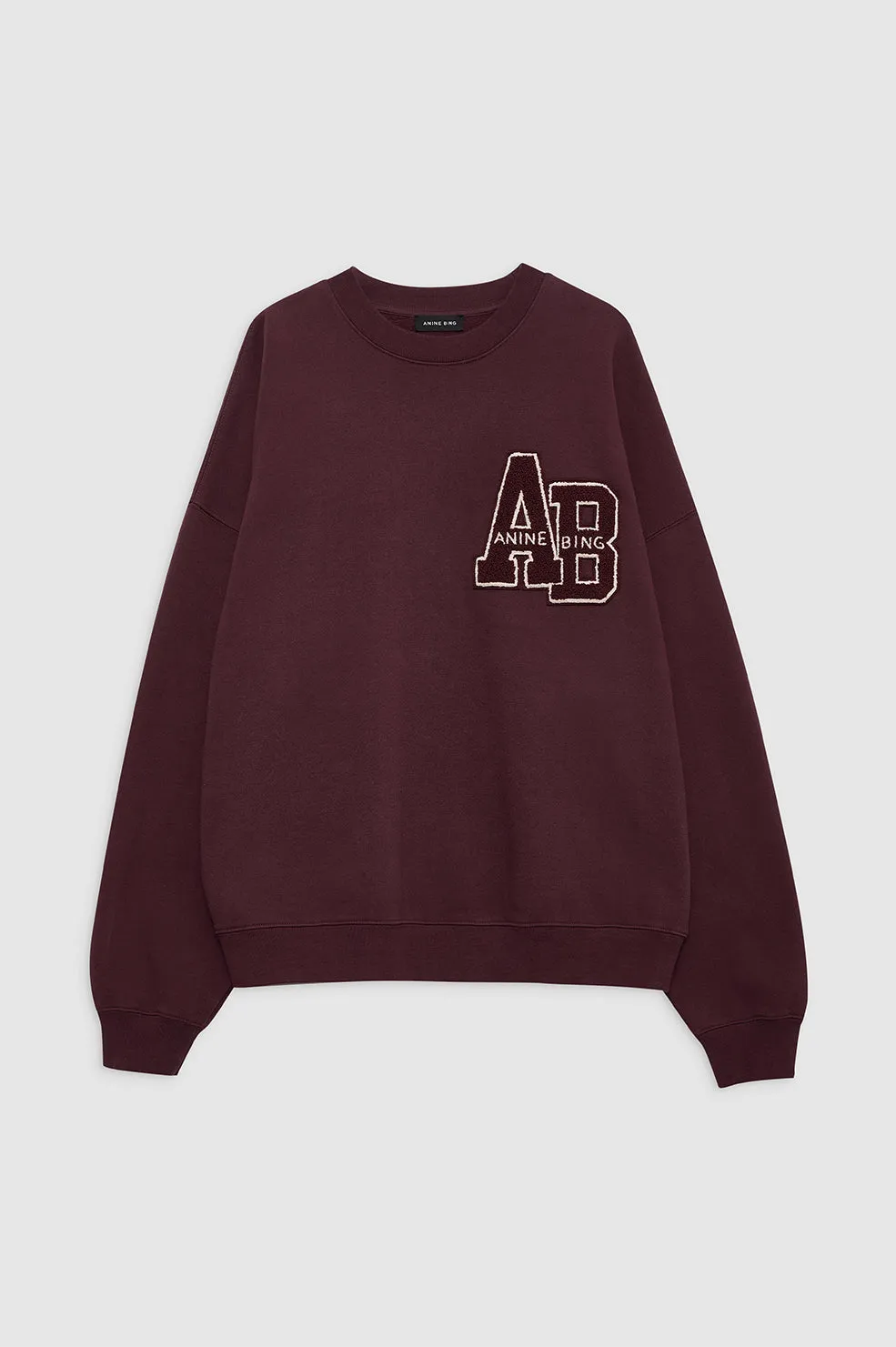 Miles Oversized Sweatshirt Letterman - Dark Burgundy