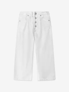 MM6 Maison Margiela Kids Metallic Effect Jeans in Silver