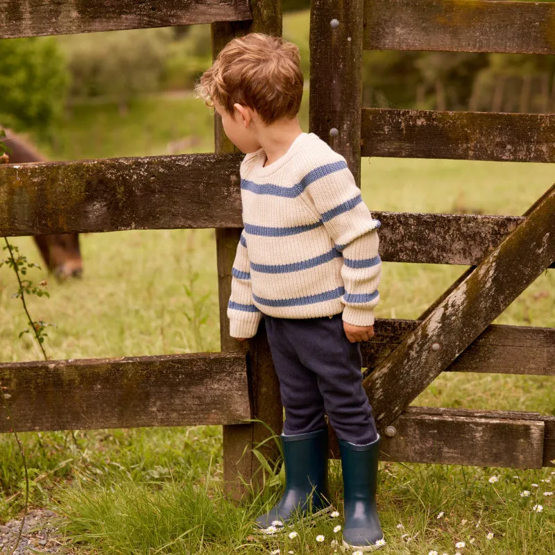 Nature Baby Billy Jumper - Oatmeal Marl/Blue