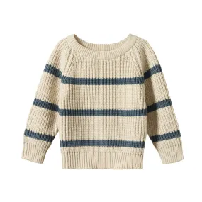 Nature Baby Billy Jumper - Oatmeal Marl/Blue