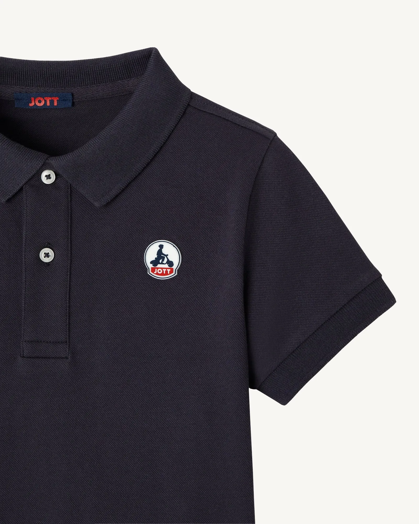 Navy Salvador kid's organic cotton polo shirt