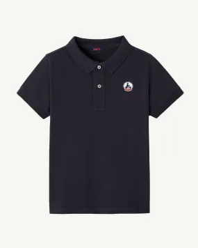 Navy Salvador kid's organic cotton polo shirt