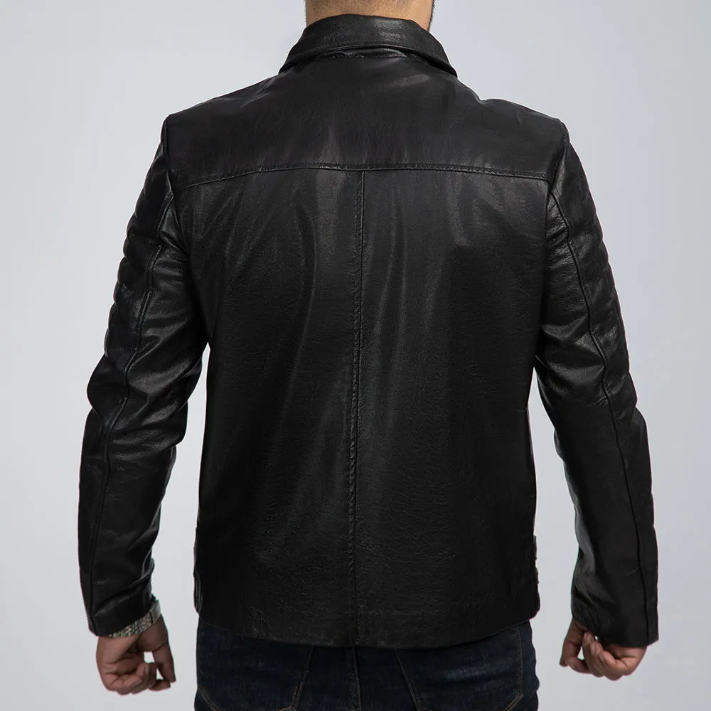 Nightwalker Black Leather Biker Jacket