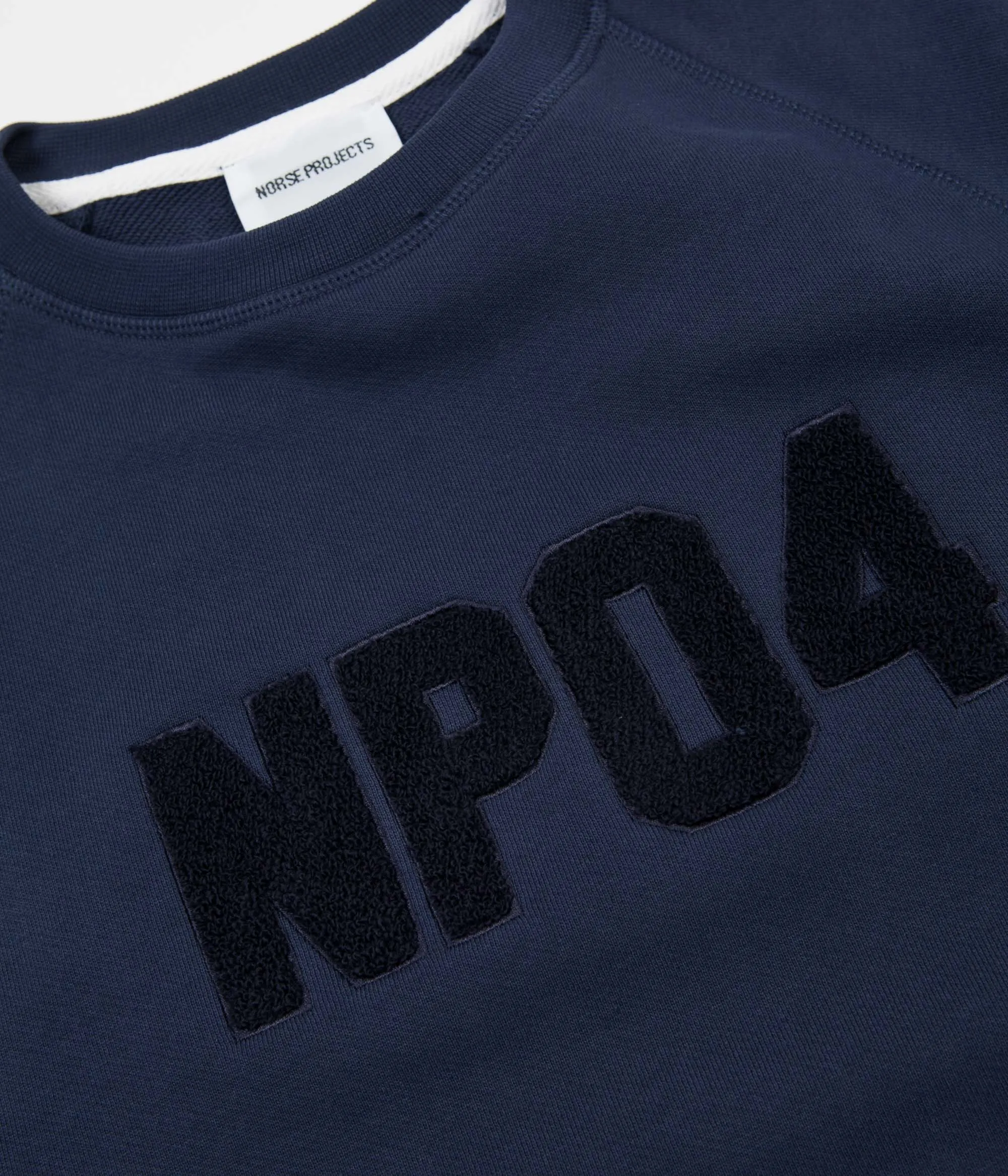 Norse Projects Ketel Classic Towelling Logo Crewneck Sweatshirt - Dark Navy