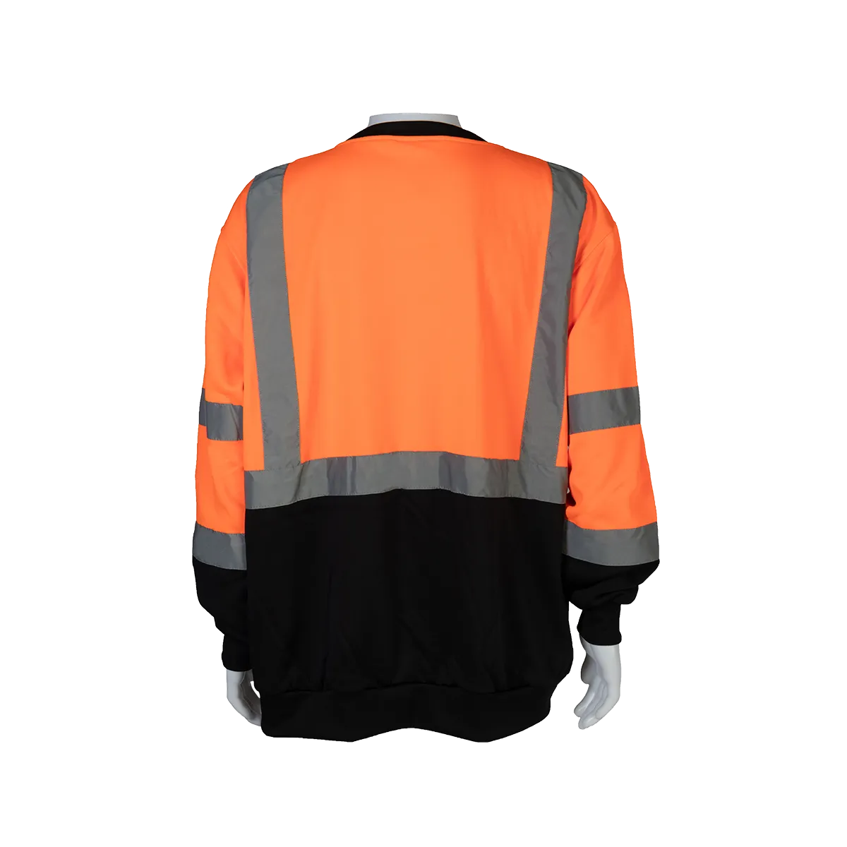 OBCSW-C3 ANSI 107-2020 Class 3 High-Vis Orange / Black Bottom Two Tone Crew Neck Sweatshirt