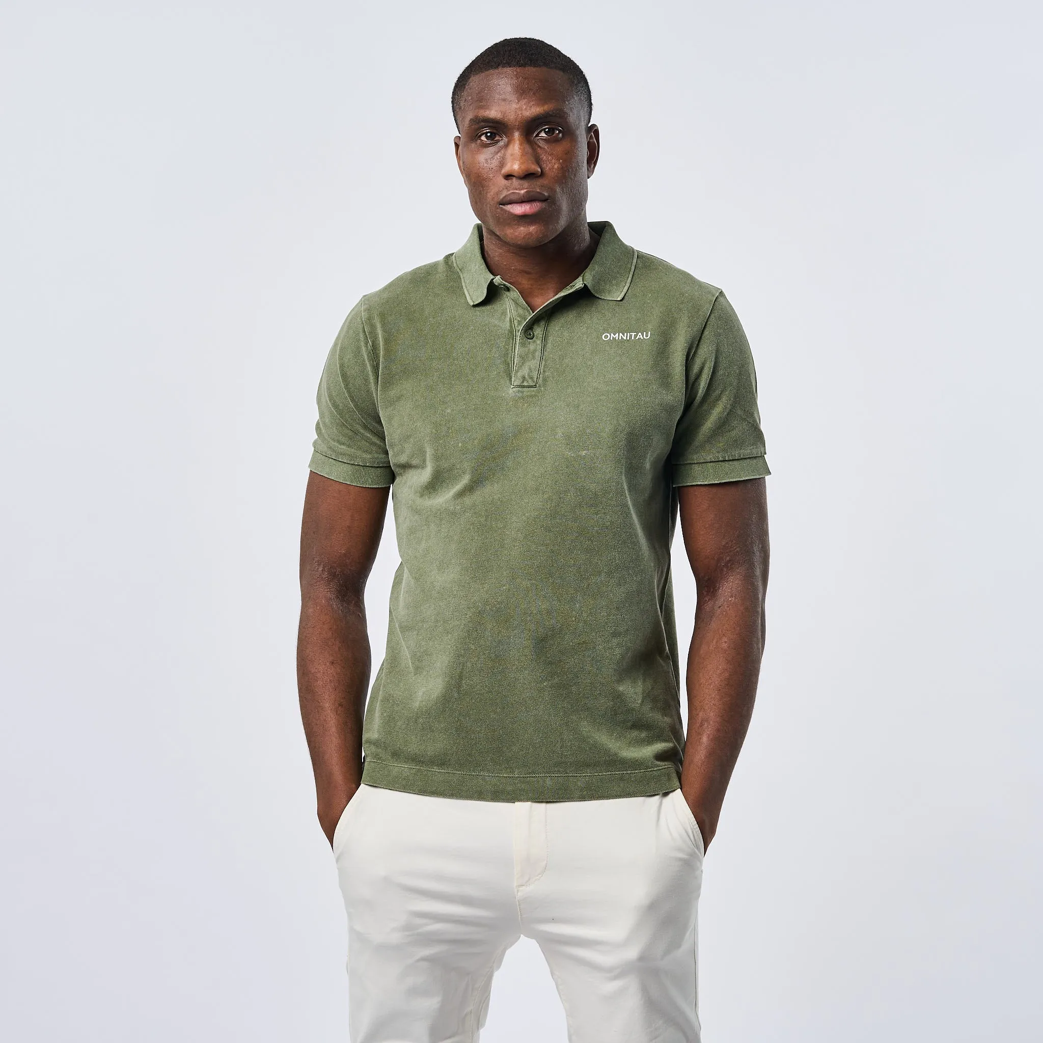 Omnitau Men's Cobham Organic Cotton Polo Shirt - Khaki Green