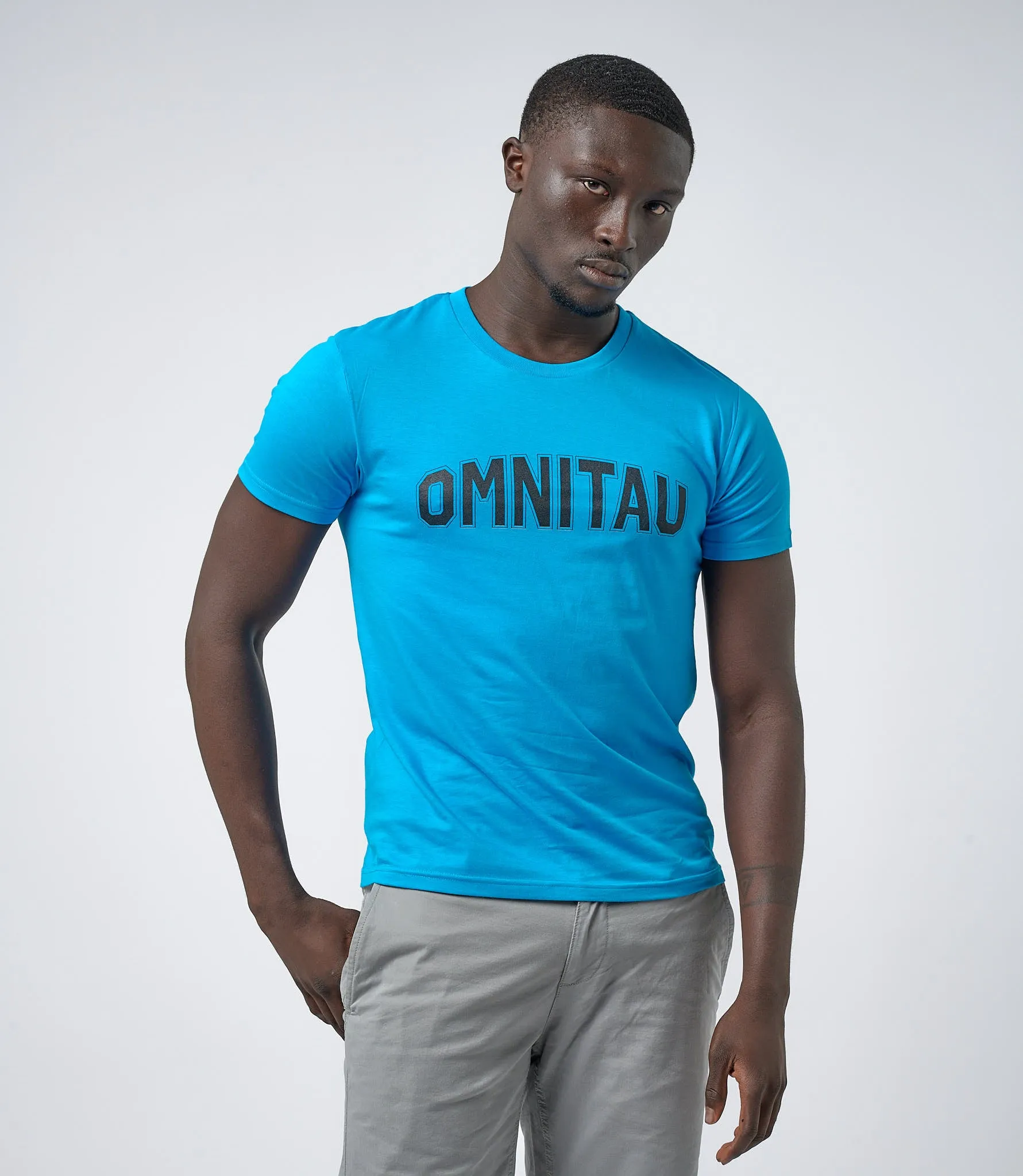 Omnitau Men's Drive Organic Cotton Outfitter Crew Neck T-Shirt - Azure Blue