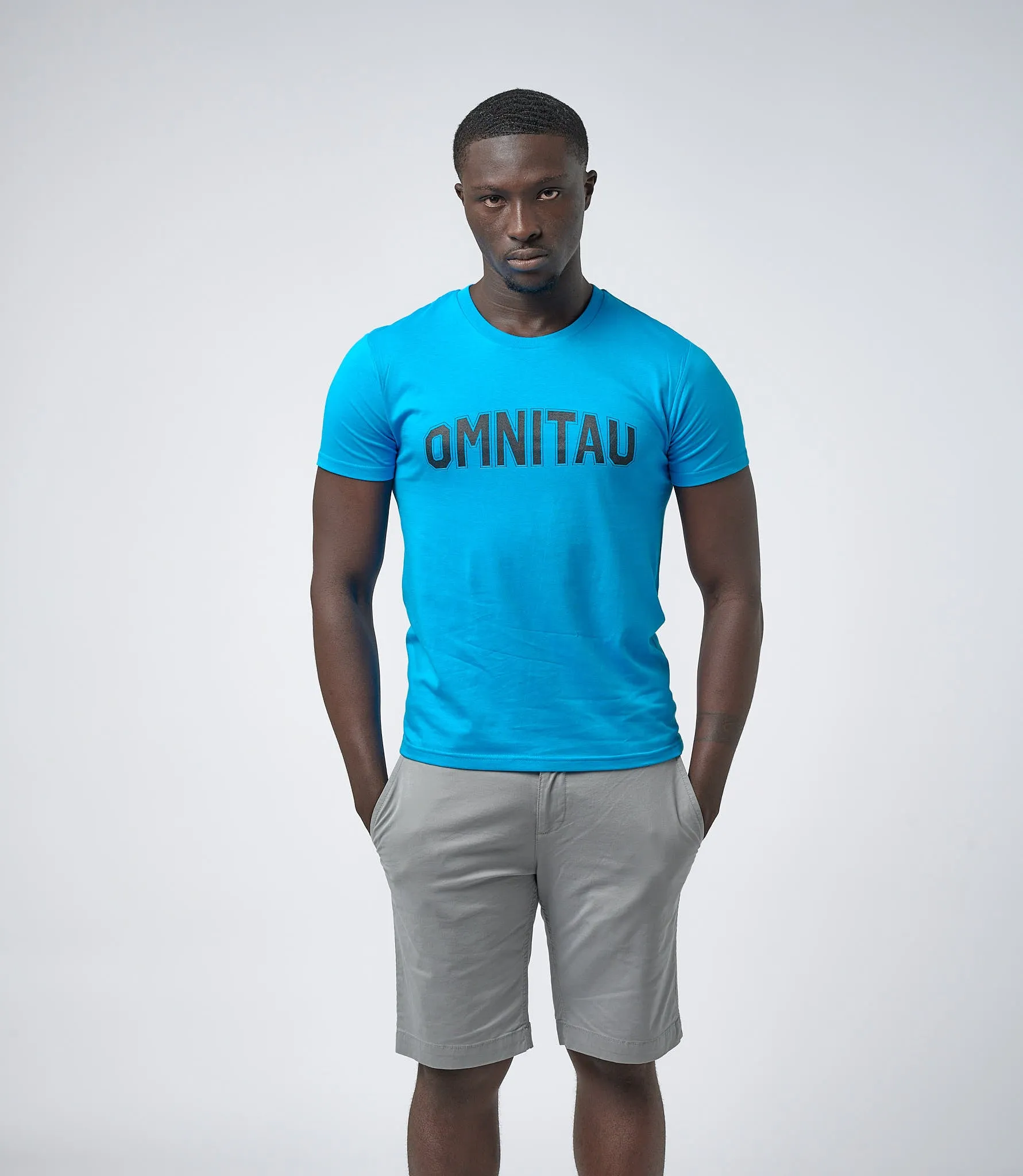 Omnitau Men's Drive Organic Cotton Outfitter Crew Neck T-Shirt - Azure Blue