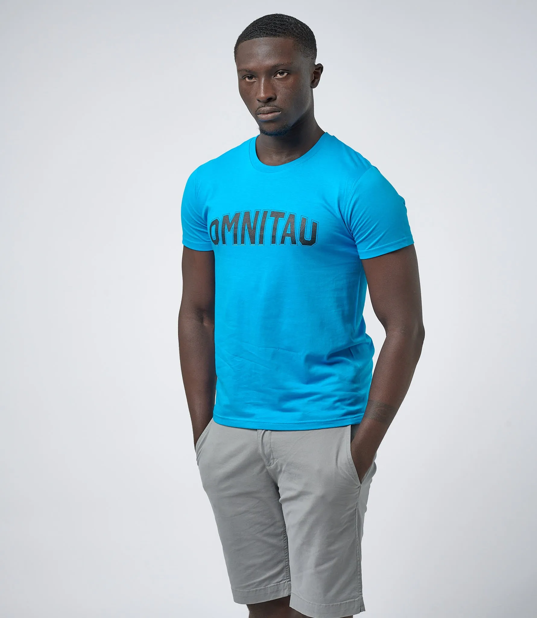 Omnitau Men's Drive Organic Cotton Outfitter Crew Neck T-Shirt - Azure Blue