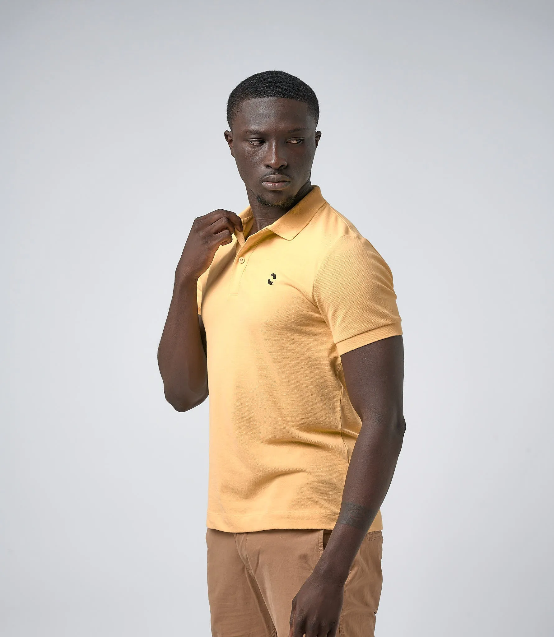 Omnitau Men's Drive Organic Cotton Polo Shirt - Yellow