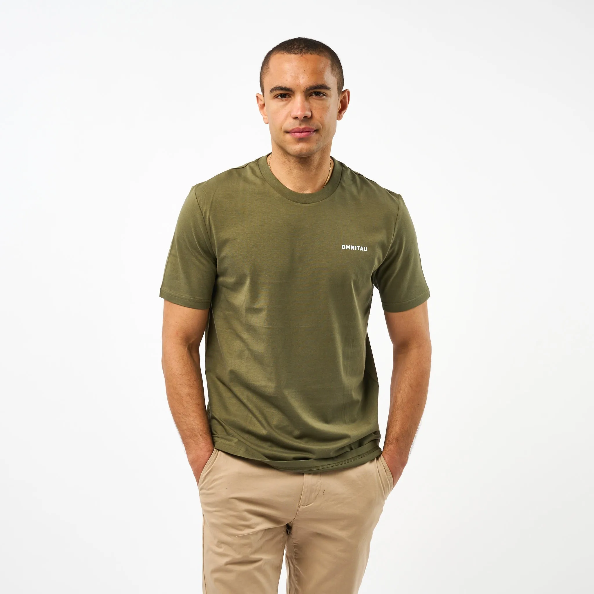 Omnitau Men's Muir Organic Cotton T-Shirt - Khaki Green