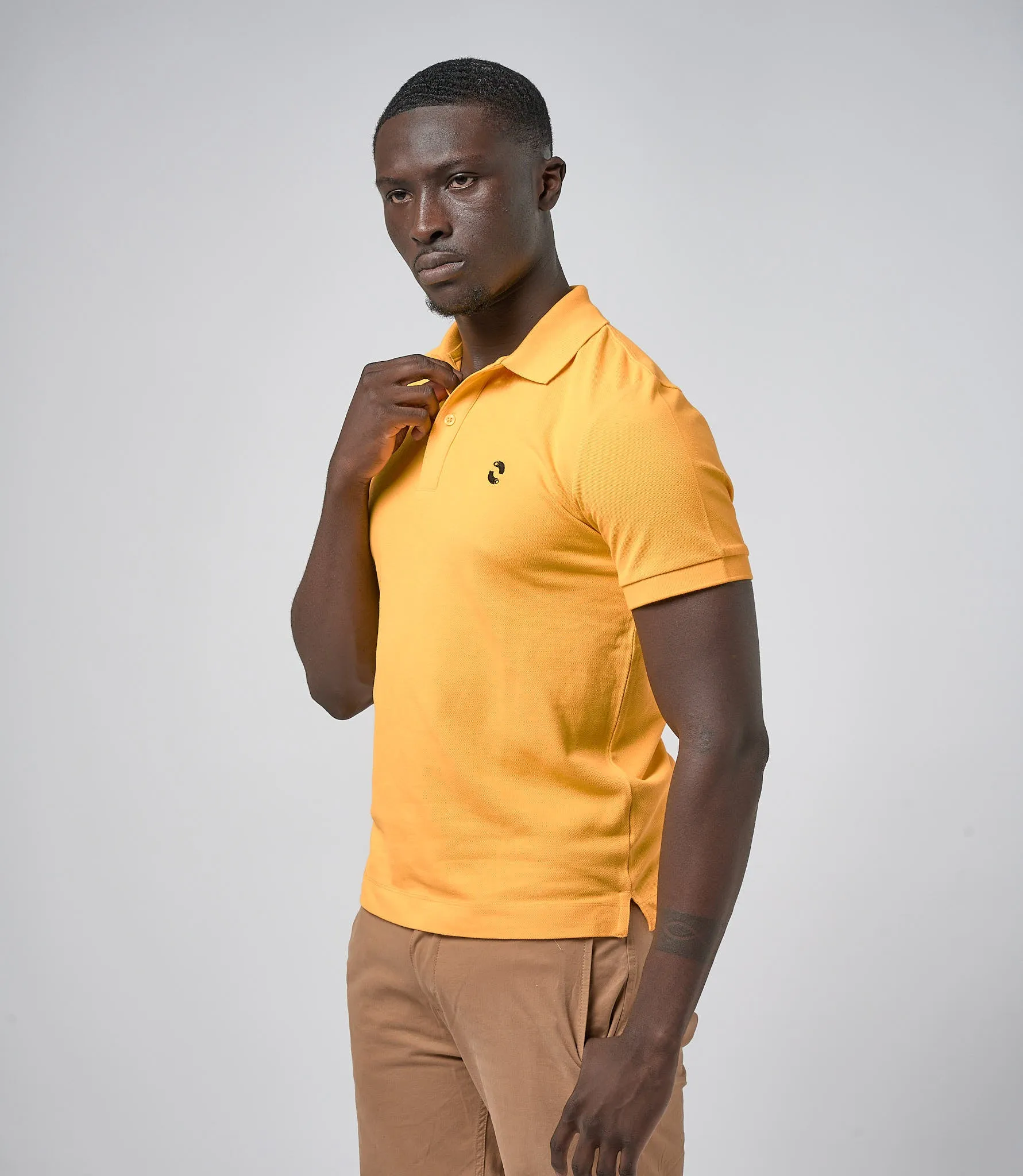 Omnitau Men's Pimlico Organic Cotton Short Sleeve Polo Shirt - Bright Yellow