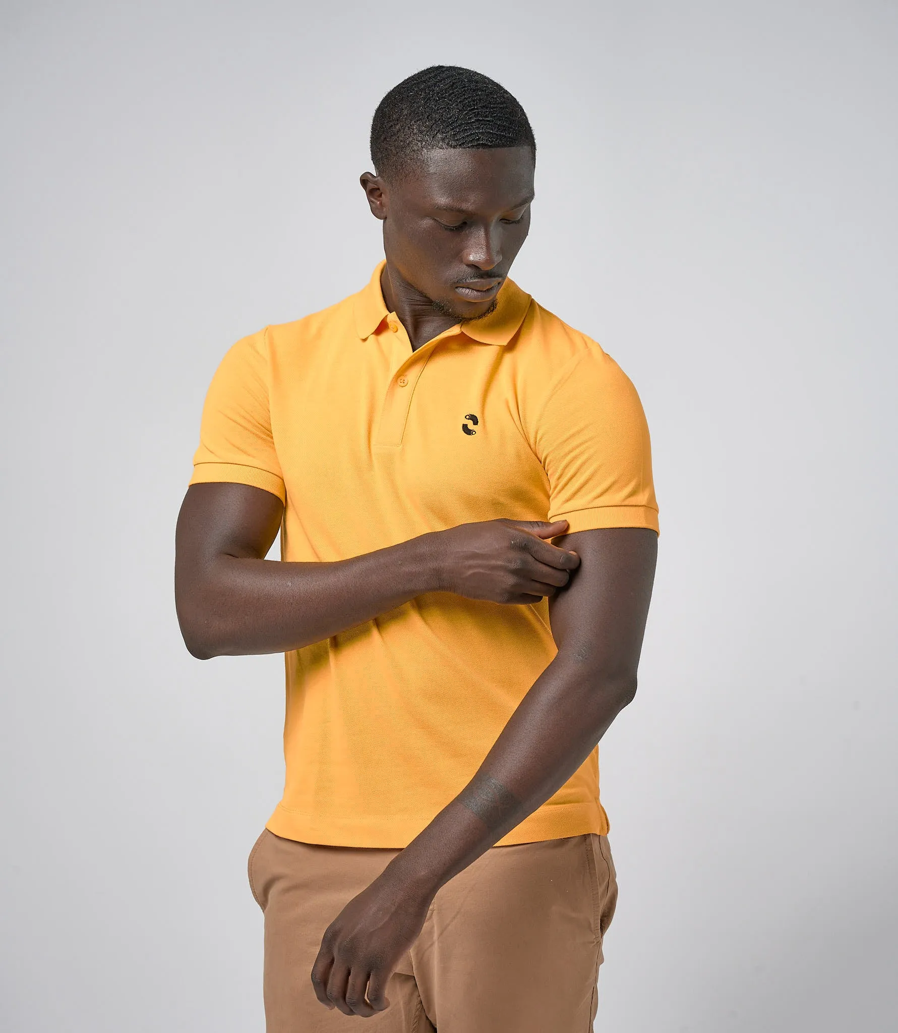 Omnitau Men's Pimlico Organic Cotton Short Sleeve Polo Shirt - Bright Yellow